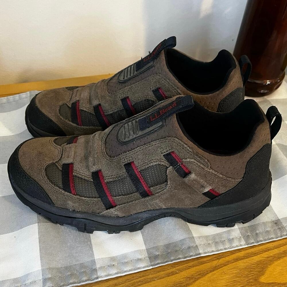 L.L. bean Slip On Hiking Trail Outdoor Shoes Brown Red Men’s 9.5